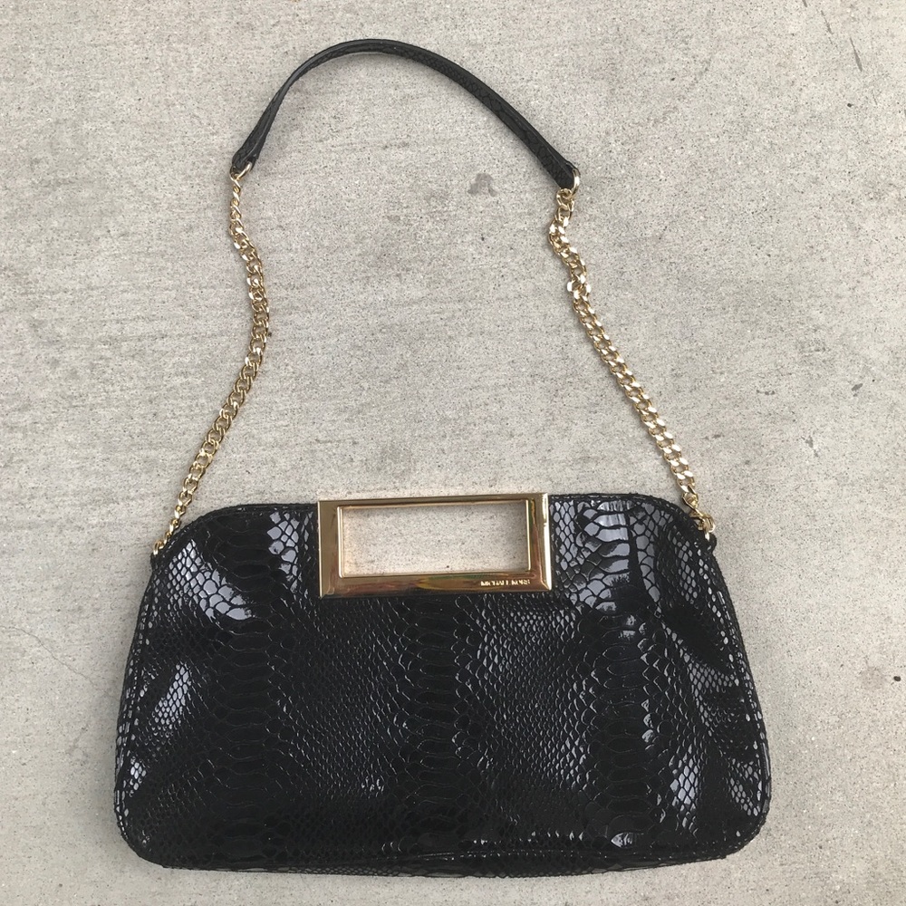 Michael by Michael Kors Black Snakeskin Purse